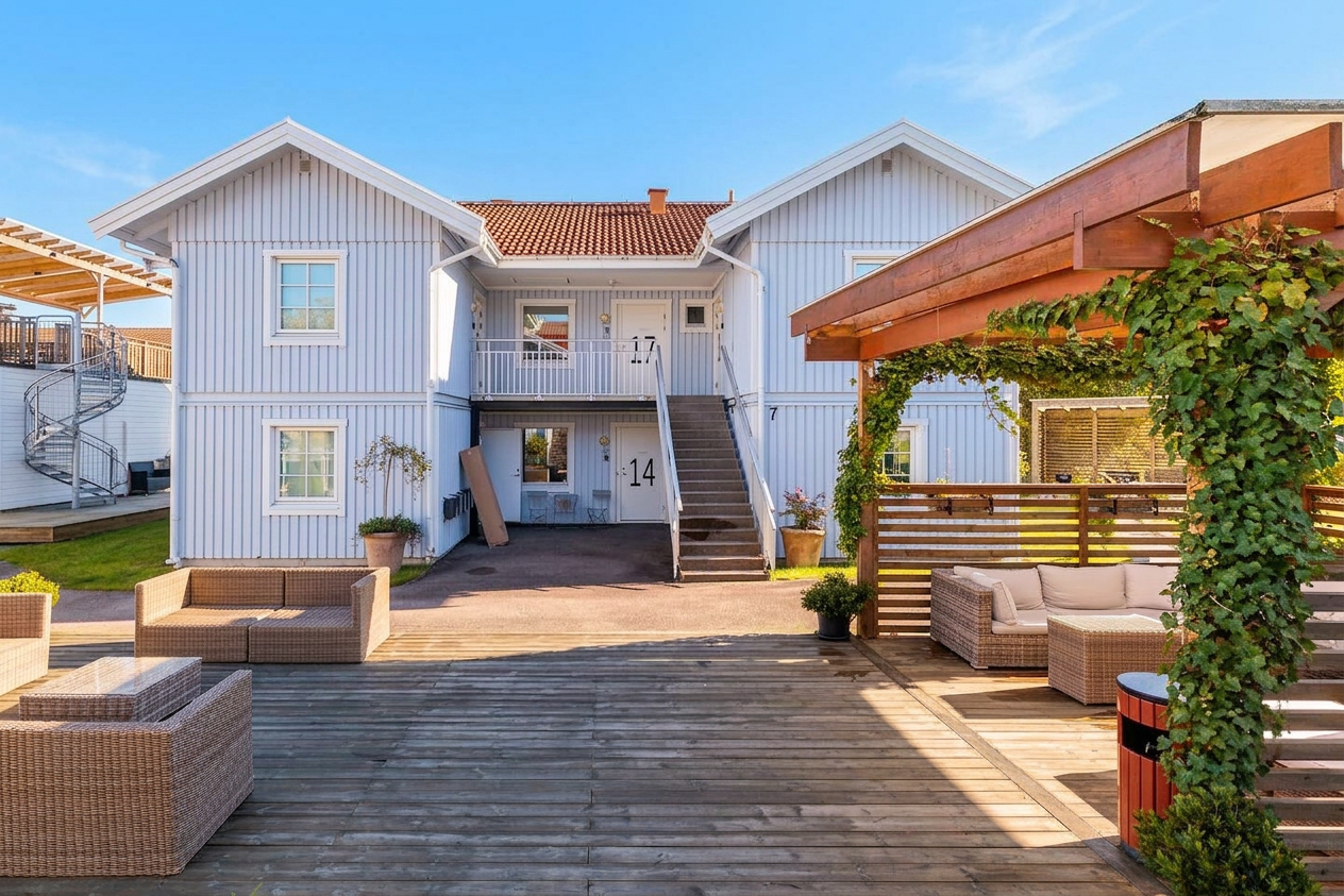 Möblerad bostad i Sverige som används av ett arbetslag under ett projekt